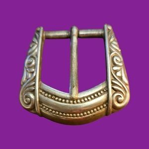 Vintage Taiwan Metal Western Scroll Buckle